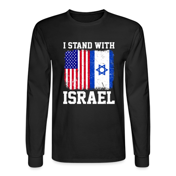 I Stand With Israel Long Sleeve Shirt - black