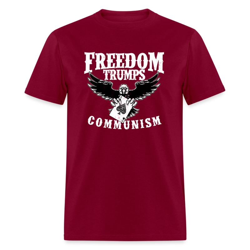 Freedom Trumps Communism T Shirt - burgundy