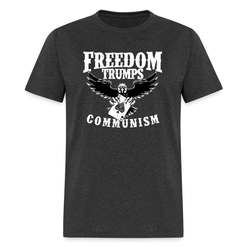 Freedom Trumps Communism T Shirt - heather black