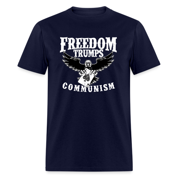 Freedom Trumps Communism T Shirt - navy