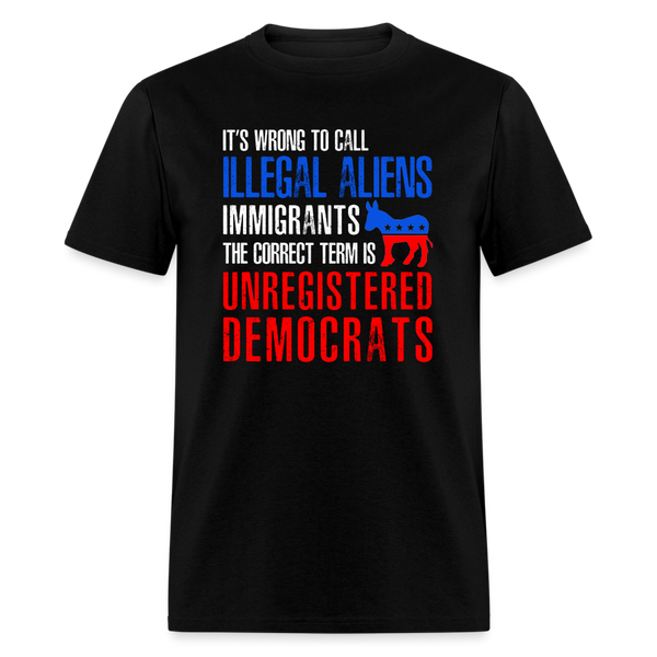 Unregistered Democrats T Shirt - black