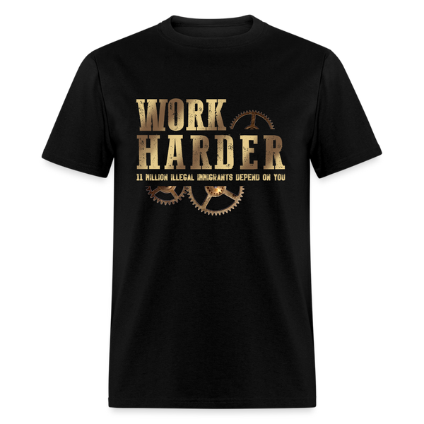 Work Harder T Shirt - black