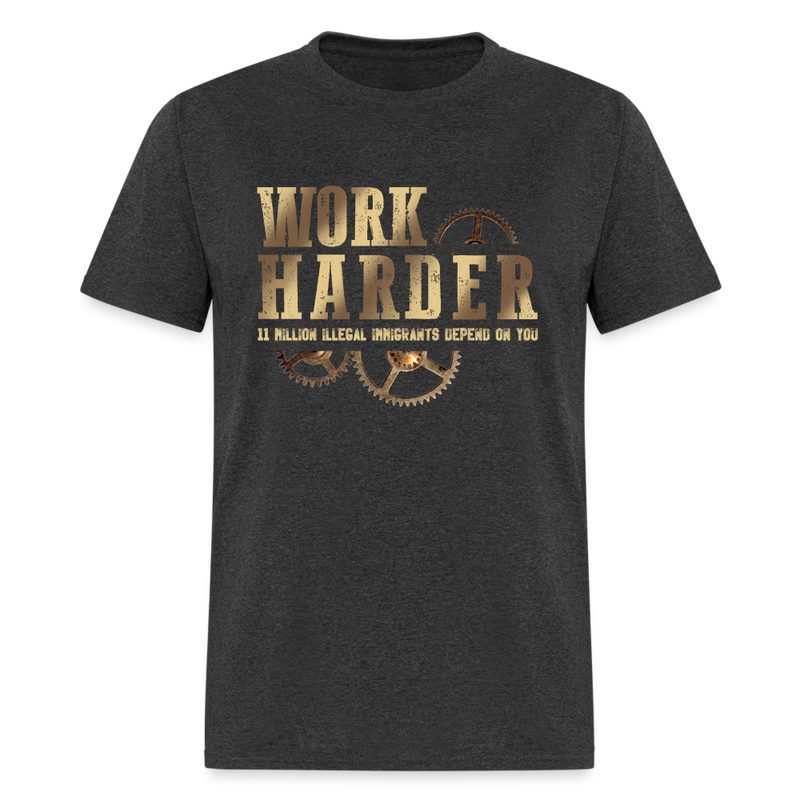 Work Harder T Shirt - heather black