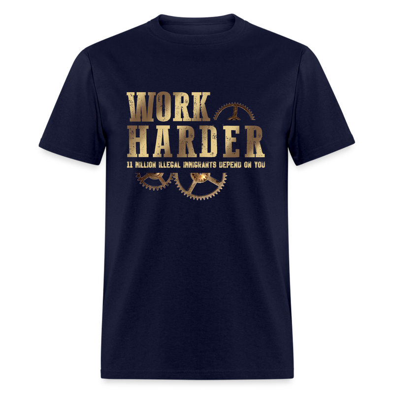 Work Harder T Shirt - navy