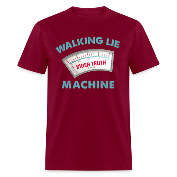 Walking Lie Machine T Shirt - burgundy