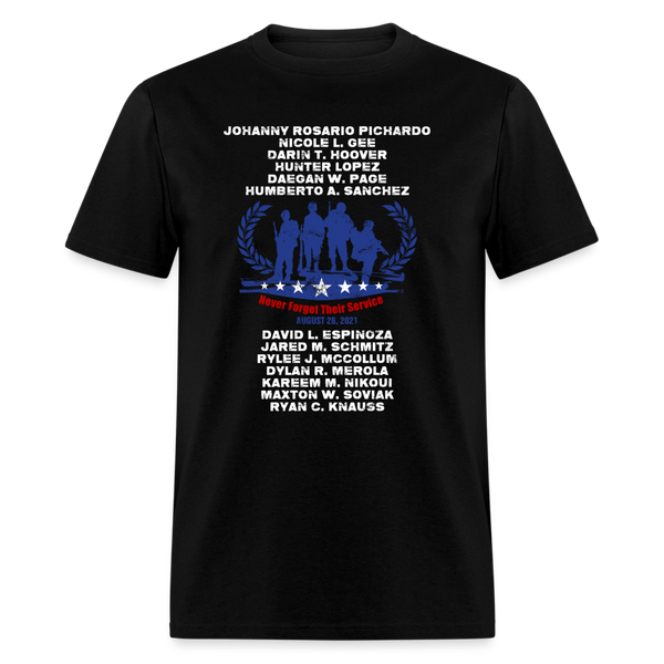 Never Forget Their Service T Shirt - black