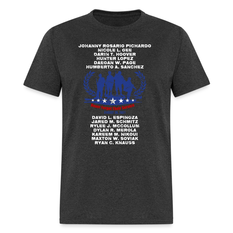 Never Forget Their Service T Shirt - heather black