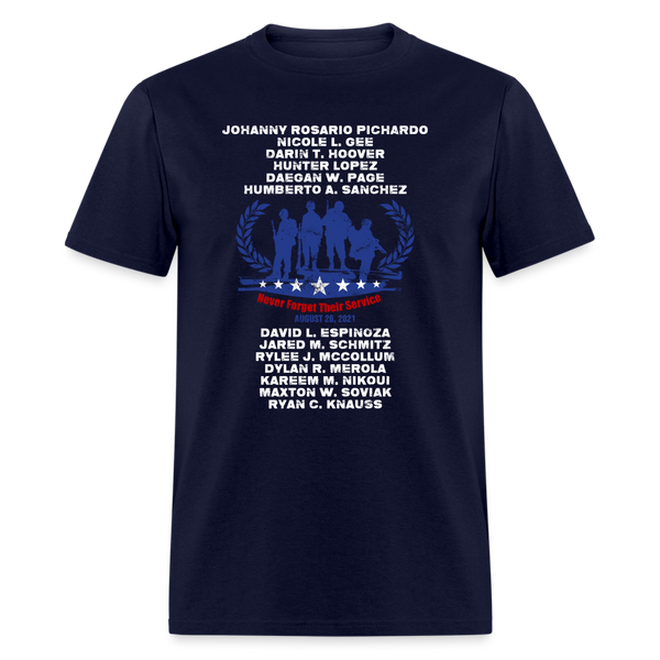 Never Forget Their Service T Shirt - navy