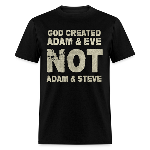 God Created Adam & Eve T Shirt - black