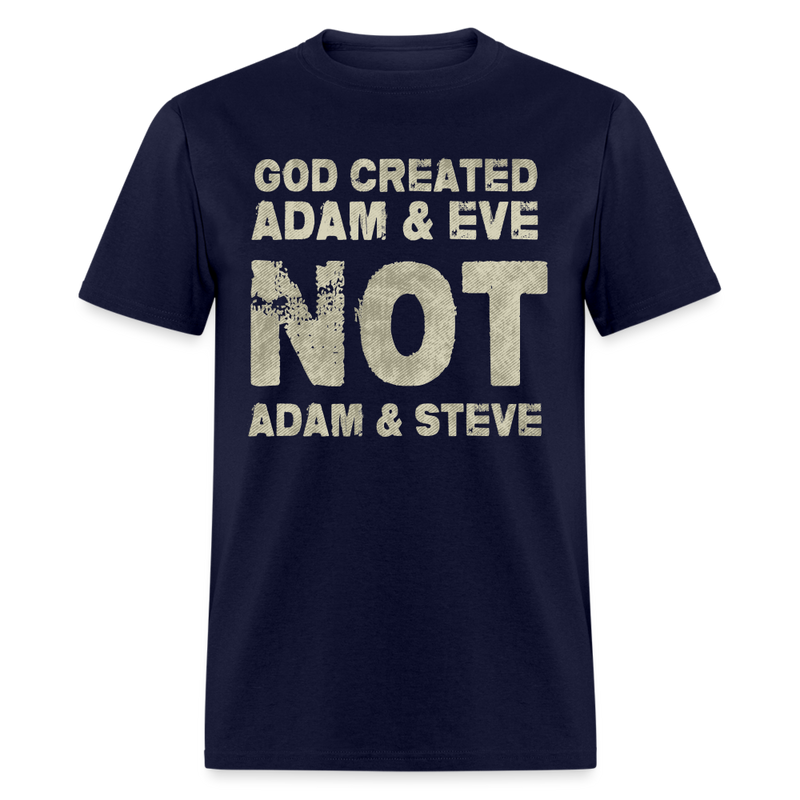 God Created Adam & Eve T Shirt - navy