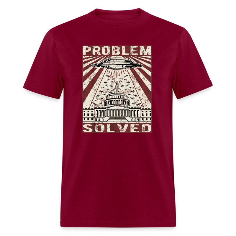 Problem Solved T Shirt - burgundy