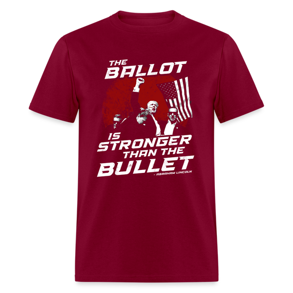 The Ballot Is Stronger Than The Bullet T Shirt - burgundy