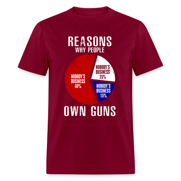 Reasons Why Own Guns T Shirt - burgundy