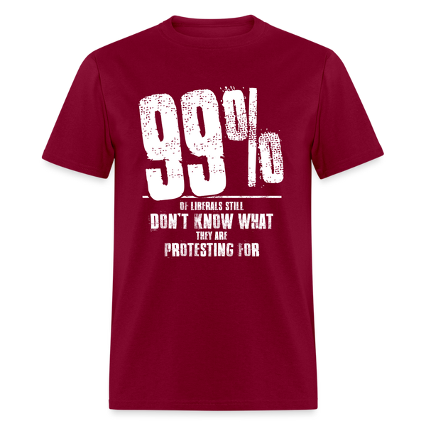 99% Of Liberals T Shirt - burgundy