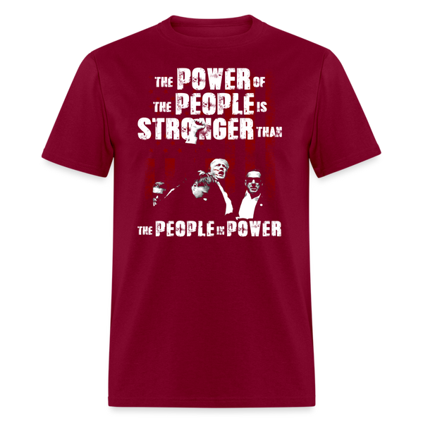 Power Of The People T Shirt - burgundy