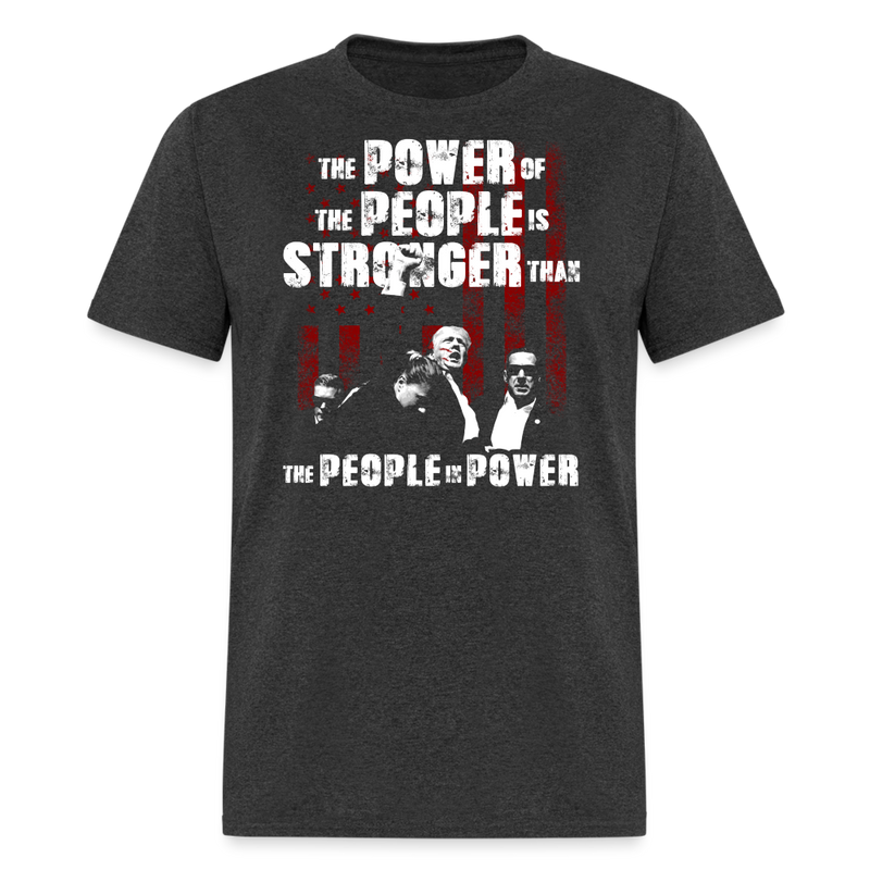 Power Of The People T Shirt - heather black