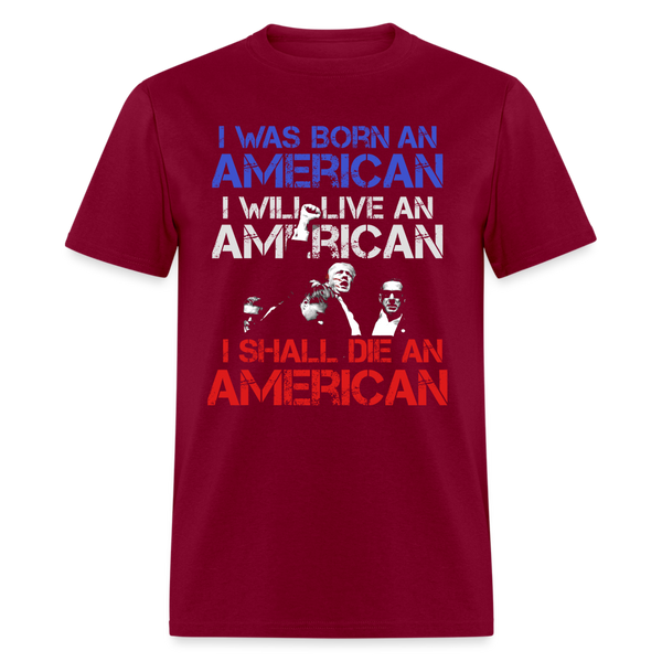 Born American T Shirt - burgundy