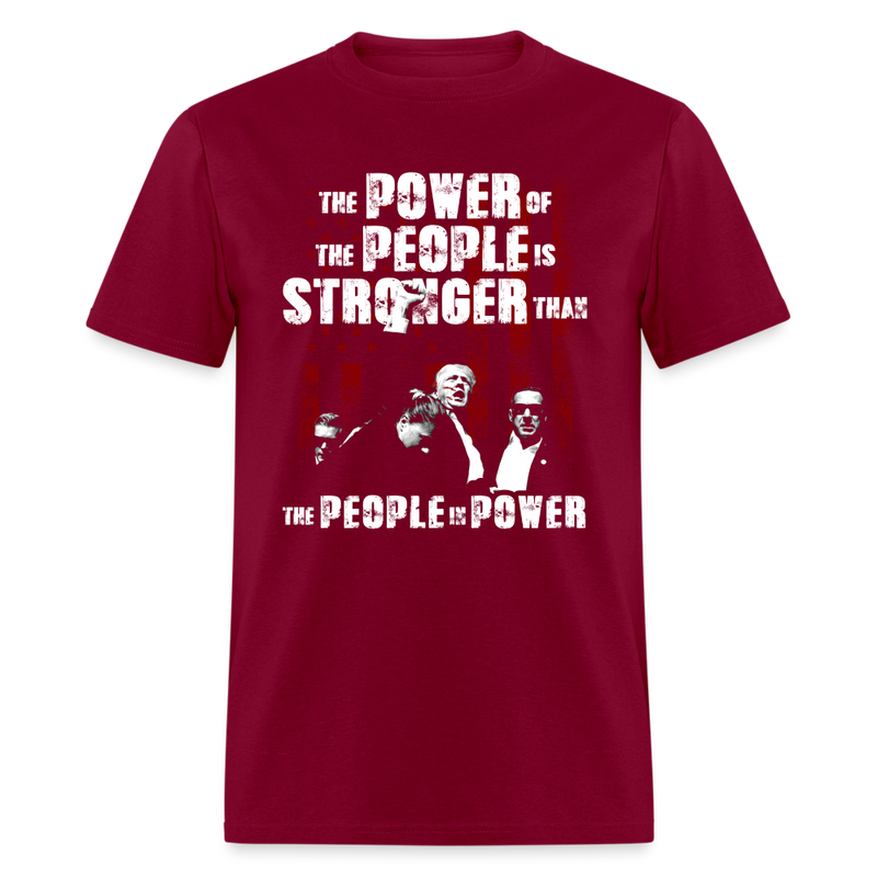 Power Of The People T Shirt - burgundy