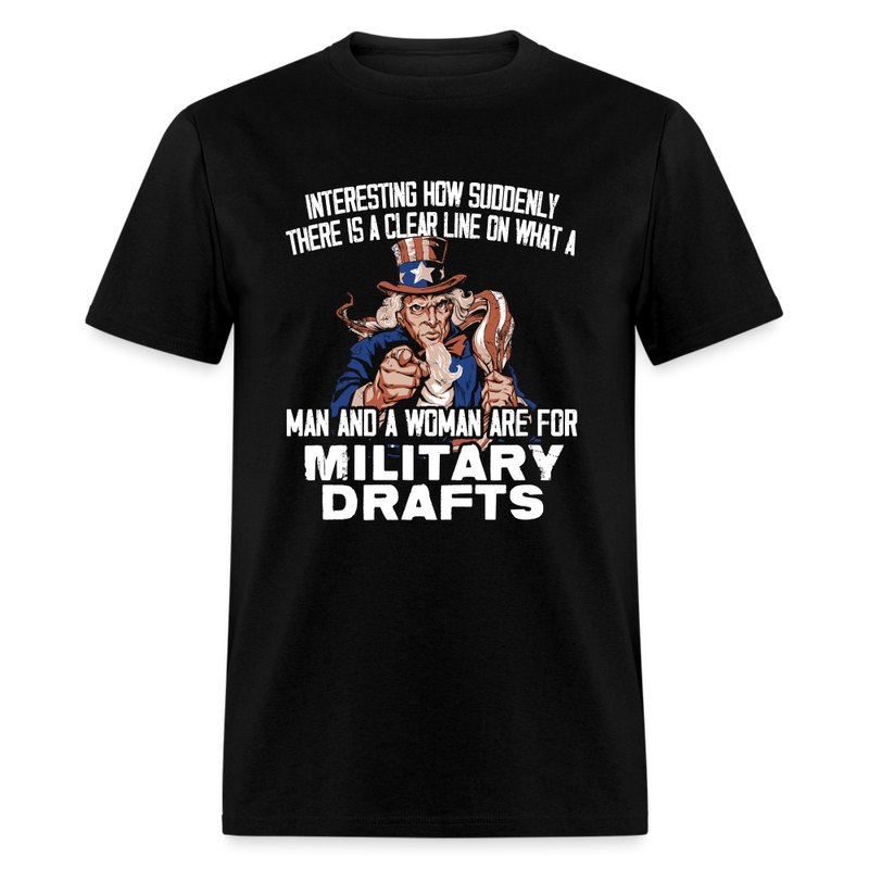 Military Drafts T Shirt - black