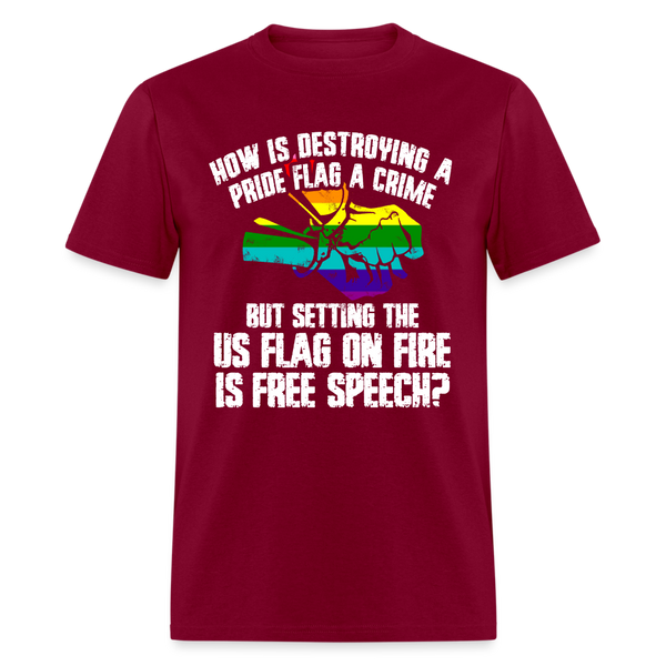 How Is It Free Speech T Shirt - burgundy