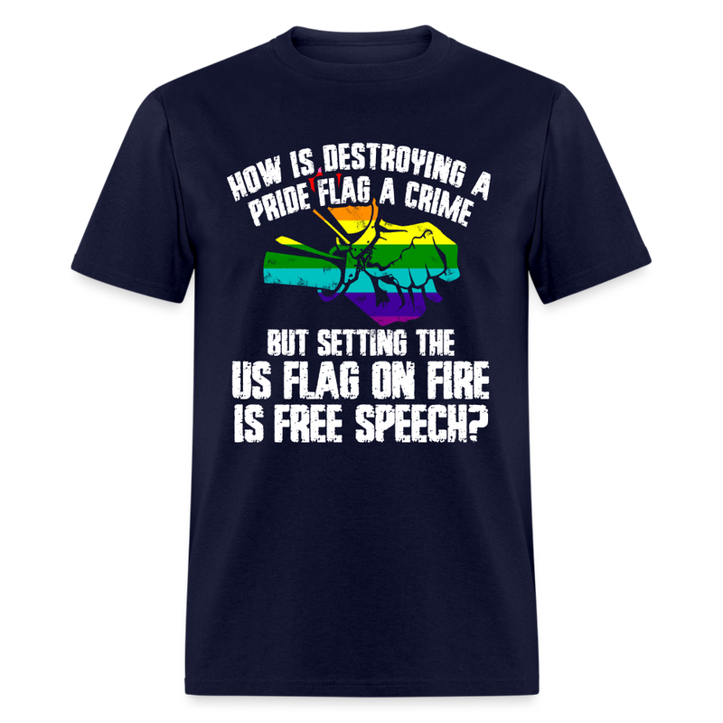 How Is It Free Speech T Shirt - navy