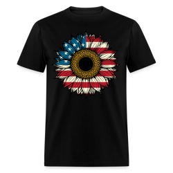 American Sun Flower T Shirt - black