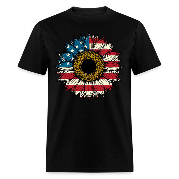 American Sun Flower T Shirt - black