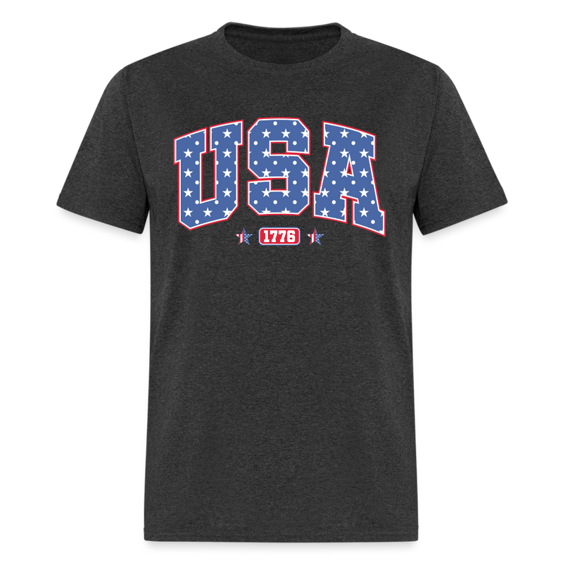 USA 1776 T Shirt - heather black