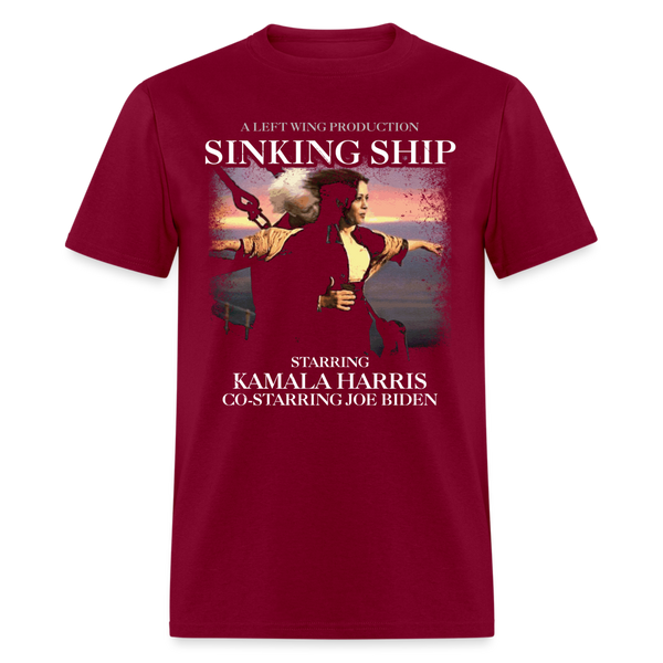 Sinking Ship T Shirt - burgundy