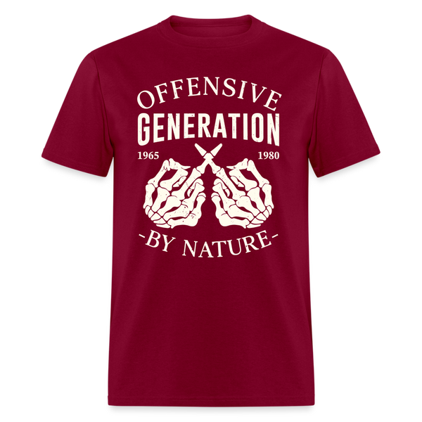 Offensive Generation X T Shirt - burgundy