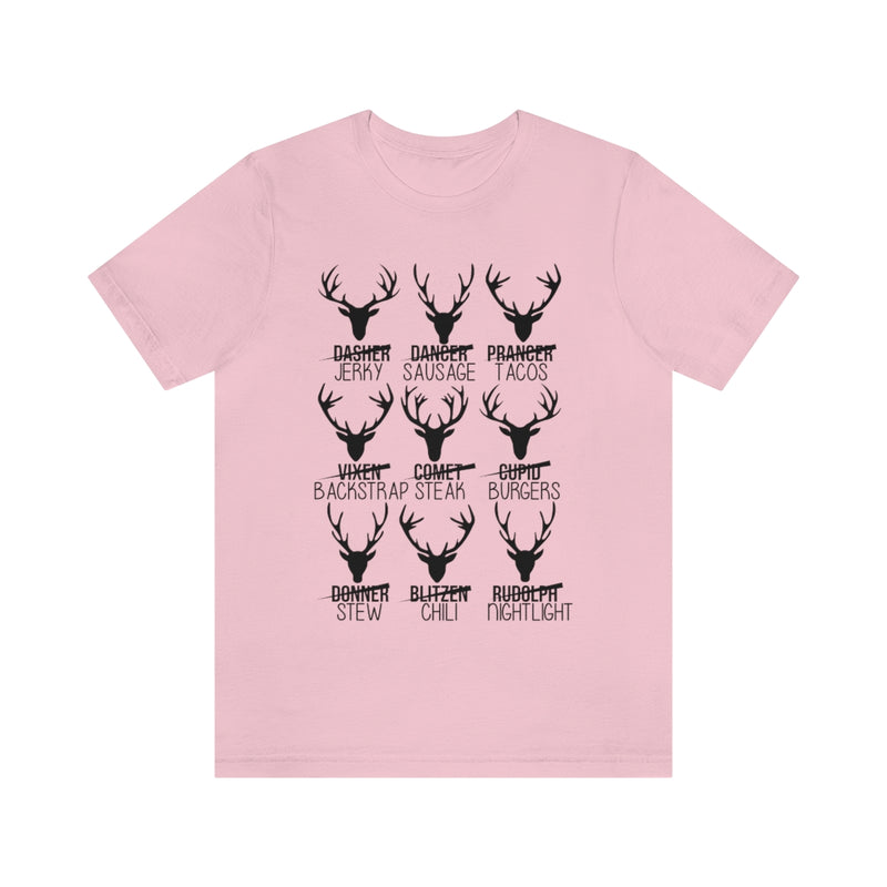 Christmas Reindeer Hunter T Shirt (Black Print)