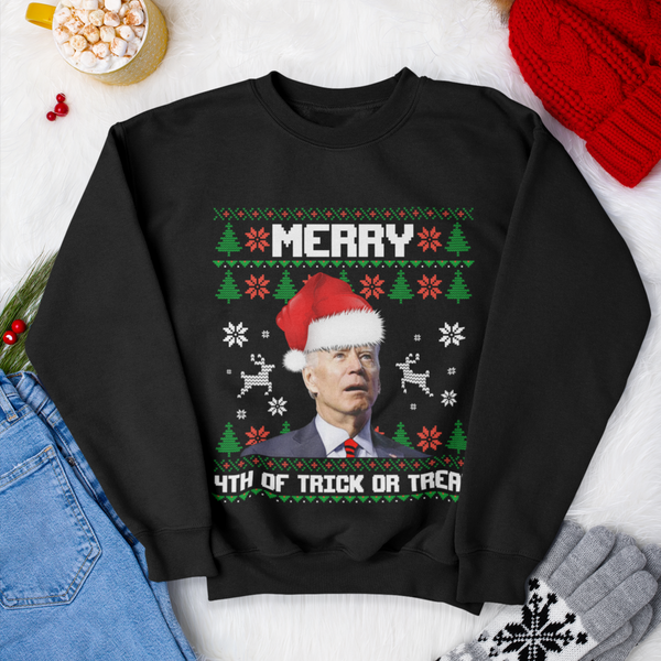 Merry 4th Of Trick Or Treat Christmas Sweater (Unisex)