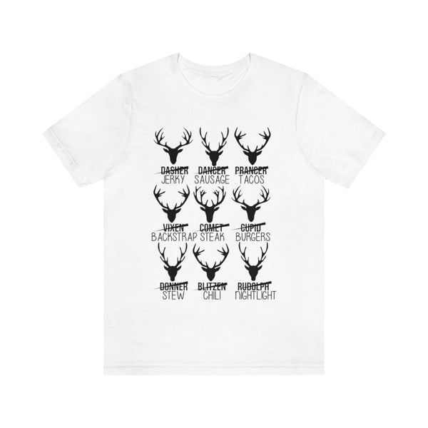 Christmas Reindeer Hunter T Shirt (Black Print)