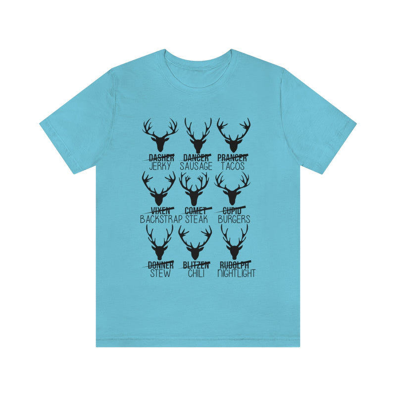 Christmas Reindeer Hunter T Shirt (Black Print)