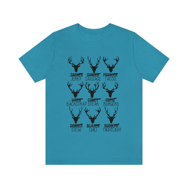 Christmas Reindeer Hunter T Shirt (Black Print)