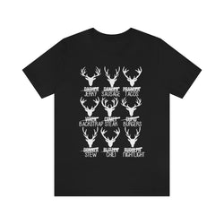 Christmas Reindeer Hunter T Shirt (White Print)