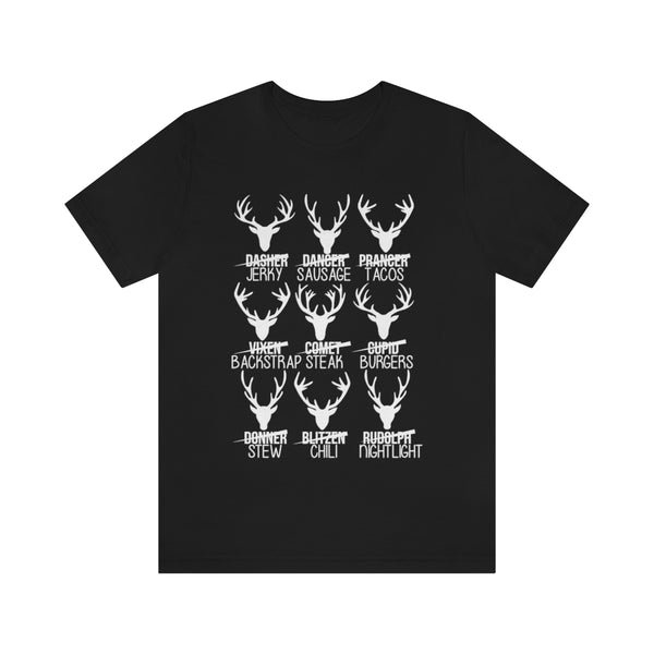 Christmas Reindeer Hunter T Shirt (White Print)